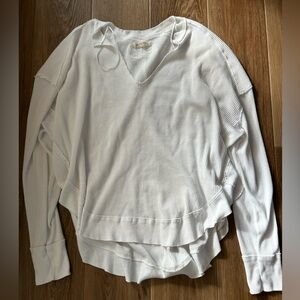 We the Free White Thermal Oversized Top Large Free People Boho